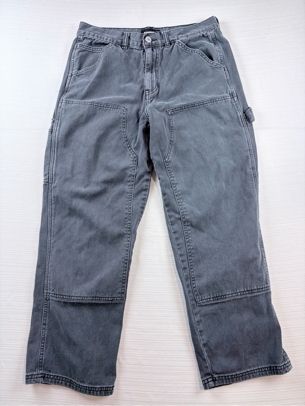 RSQ Utility Double Knee Gray Carpenter Cargo Pants